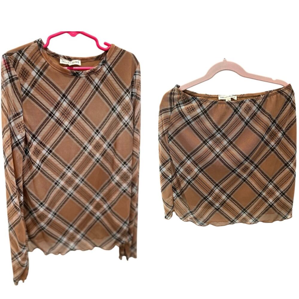 BN Girls’ plaid top and skirt set -Burberryish vibes!